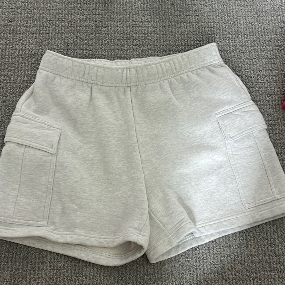 Aritzia cargo sweat fleece shorts